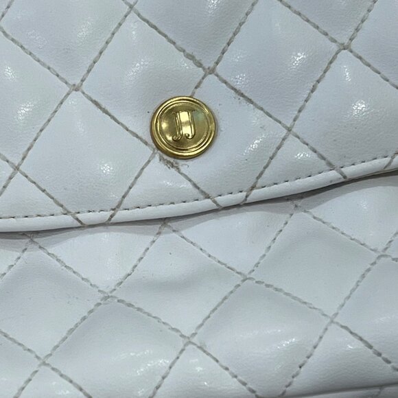 Janie And Jack 2017 White NWOT Quilted Purse Shoulder Bag Gold Chain Strap - Picture 3 of 4